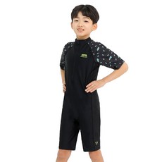 zetessport 男童短袖五分連身泳衣 1561