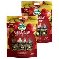 OXBOW 牧草烘焙零食 香蕉蘋果, 85g, 2包