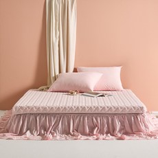 휴가드 라움 순면 60수 피그먼트 토퍼 매트리스, 핑크, 7cm