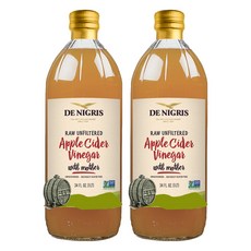 De Nigris 德尼格斯 未過濾蘋果醋 34 FL OZ 義大利產, 1L, 2瓶