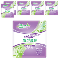whisper 好自在 隱型清新護墊 淡香, 14cm, 40片, 6包