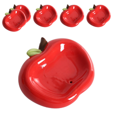 蕉蕉購物 蘋果陶瓷瀝水肥皂盒, 紅色, 6個