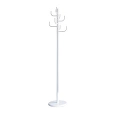AMOS 仙人掌穩重型衣帽架 鋼管烤漆 彎管支架 DIY組裝, 60 x 29.5 x 9cm, 白色