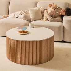코지 포세린 세라믹 템바보드 좌식 테이블 상판 800 + 하부 800 방문설치, 상판(백화이트), 하부(네추럴우드)