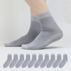 Izileg 男性用涼感網眼素色中筒襪10雙組