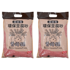 SOUL LEADER CATS 首領貓 凝結型 環保豆腐砂 條狀, 水蜜桃, 7L, 2袋