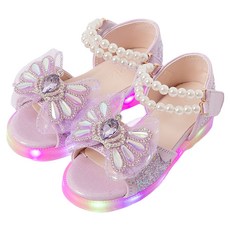 오즈키즈 여아용 로얄크라운 LED 샌들