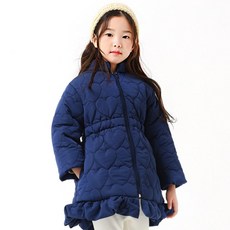 Kids Recipe 兒童愛心荷葉邊長版鋪棉外套