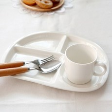 DOHO 早午餐分隔餐盤 乳白色, 白色