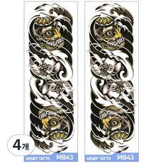 PartyBok.com 長版大型紋身貼紙, MB-43, 4個