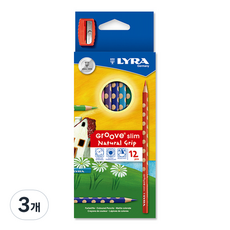 리라 그루브 슬림 색연필, 12색, 3개