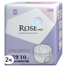 ROSE ADULT DIAPER 男女通用失禁內褲 褲型成人紙尿褲, 10枚入, 中號, 2包