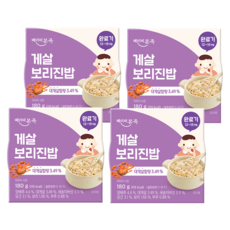 베이비본죽 실온 이유식 완료기 게살보리진밥, 게살, 180g, 4개