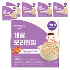 베이비본죽 실온 이유식 완료기 게살보리진밥, 게살, 180g, 6개
