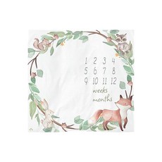 itzy ritzy 成長月齡紀念毯 含純棉紀念毯+2個標記牌, 森林物語