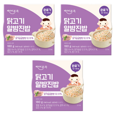 베이비본죽 영유아용 실온 이유식 완료기, 닭고기알밤진밥, 180g, 3개
