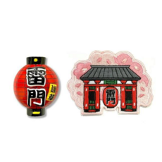 A-ONE 匯旺 日本 磁鐵磁力貼 F626 + 日本 貼布繡 219 2個, 雷門燈籠 + Q版雷門