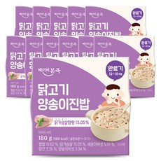 베이비본죽 실온 이유식 완료기 닭고기양송이진밥, 닭가슴살, 180g, 12개