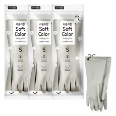 명진 소프트컬러 고무장갑, 라이트베이지, 소(S), 3세트