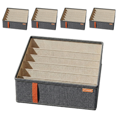 OMG 可堆疊內衣褲襪子分格收納盒 6格, 5個, 深灰色