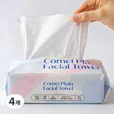 comet 素面拋棄式潔面巾袋裝, 白色, 4個