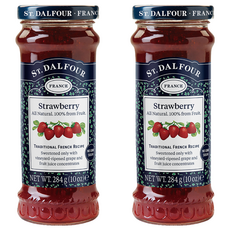ST.DALFOUR 聖桃園 草莓果醬, 法國原裝進口, 100%純水果, 無添加蔗糖, 284g, 2罐