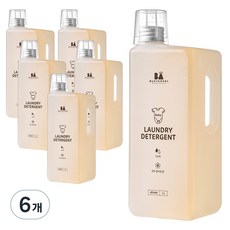 비지엔젤 초고농축 아기 세탁세제 코튼블라썸, 6개, 1L