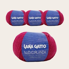 라나가또 누우보 순모 아일랜드 퓨어울 뜨개실 4p, 5240 딥핑크