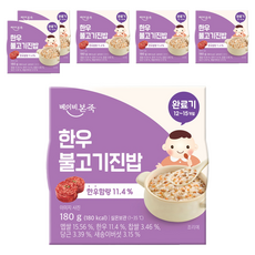 베이비본죽 실온 이유식 완료기 한우불고기진밥, 한우불고기맛, 180g, 6개