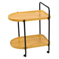 FAmILyLIFE 生活 Carmel 餐車式移動茶几 WO-022-WO 60 x 44 x 70cm 6.2kg, 白橡木