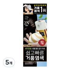 미쟝센 올뉴 쉽고 빠른 거품염색 80g, 2N 흑색, 5개