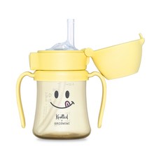 GROSMIMI Knotted PPSU 嬰幼兒用吸管杯 1階段, 微笑, 1個, 200ml