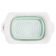 GOZENBO 御膳坊 伸縮折疊瀝水籃 收合(43.5 x 26 x 4.5cm) / 展開(66 x 26 x 11cm) 1個, 白色