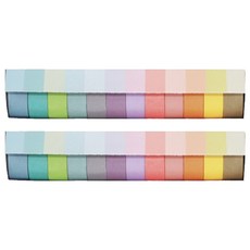 S&Q 粉彩素色裝飾紙膠帶 12色套組 15mm x 2m, 混合顏色, 24個