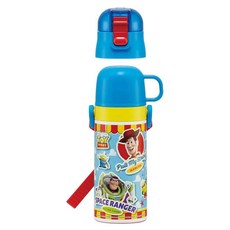 Skater 不鏽鋼保溫水壺 直飲 + 杯蓋組, 玩具總動員, 420ml, 1組