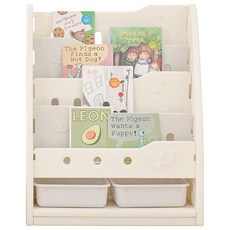 YaYa Foret 嬰幼兒前置書架 4層, 象牙白 + 灰色