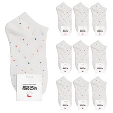 Park Goon 女款圓點印花短襪 10雙