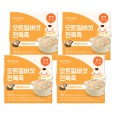 베이비본죽 실온이유식 후기, 오트밀버섯전복, 180g, 4개