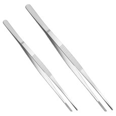 집사람 젓가락형 핀셋 집게 25cm + 30cm 세트, 실버, 1세트