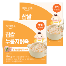 베이비본죽 실온 이유식 찹쌀 누룽지닭죽, 180g, 2개