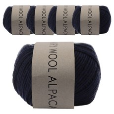 Brandyan Daruma Airyul 羊駝毛紗, 5個, 06海軍藍