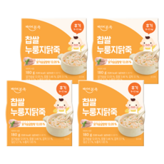 베이비본죽 실온 이유식 찹쌀 누룽지닭죽, 180g, 4개