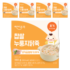 베이비본죽 실온 이유식 찹쌀 누룽지닭죽, 180g, 5개