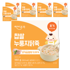 베이비본죽 실온 이유식 찹쌀 누룽지닭죽, 180g, 6개