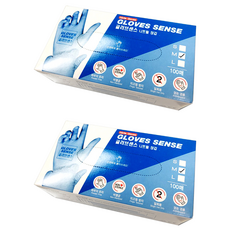 글러브센스 니트릴 장갑 M, 블루, 중(M), 2개