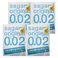 SAGAMI 相模 極潤 PU保險套 0.02mm, 3個, 4盒