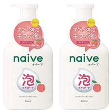 Kracie 葵緹亞 naive 娜艾菩 蜜桃保濕 沐浴泡泡 通過敏弱性測試, 500ml, 2瓶