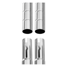 KI WISH 居家生活 鐵管插管款鐵架專用1英吋竹節管 Set 4支 180cm 電鍍插管 鐵製墊圈接環, 銀色, 2組