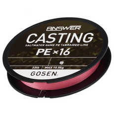 GOSEN GCA16P20 ANSWER CASTING PEX16 海水遊戲 PE 16編織線 23lb MAX 10.5kg, 1捲, 粉色