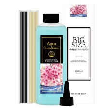 더허브샵 특대용량 디퓨저 리필오일, 아쿠아체리블라썸, 1L, 1개